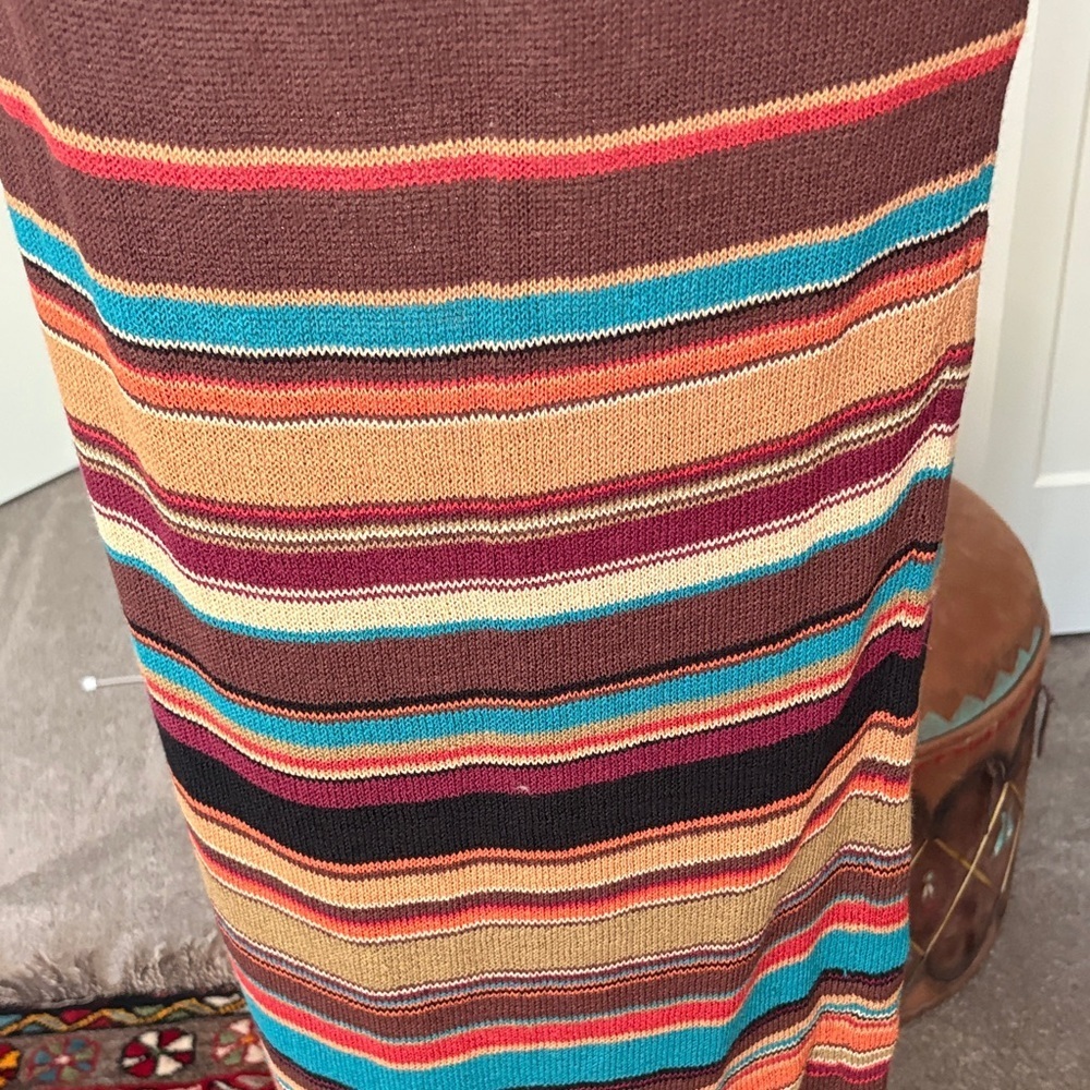Double D Ranch Tan knit tank with matching knit Multicolor Maxi Skirt. - Picture 2 of 6